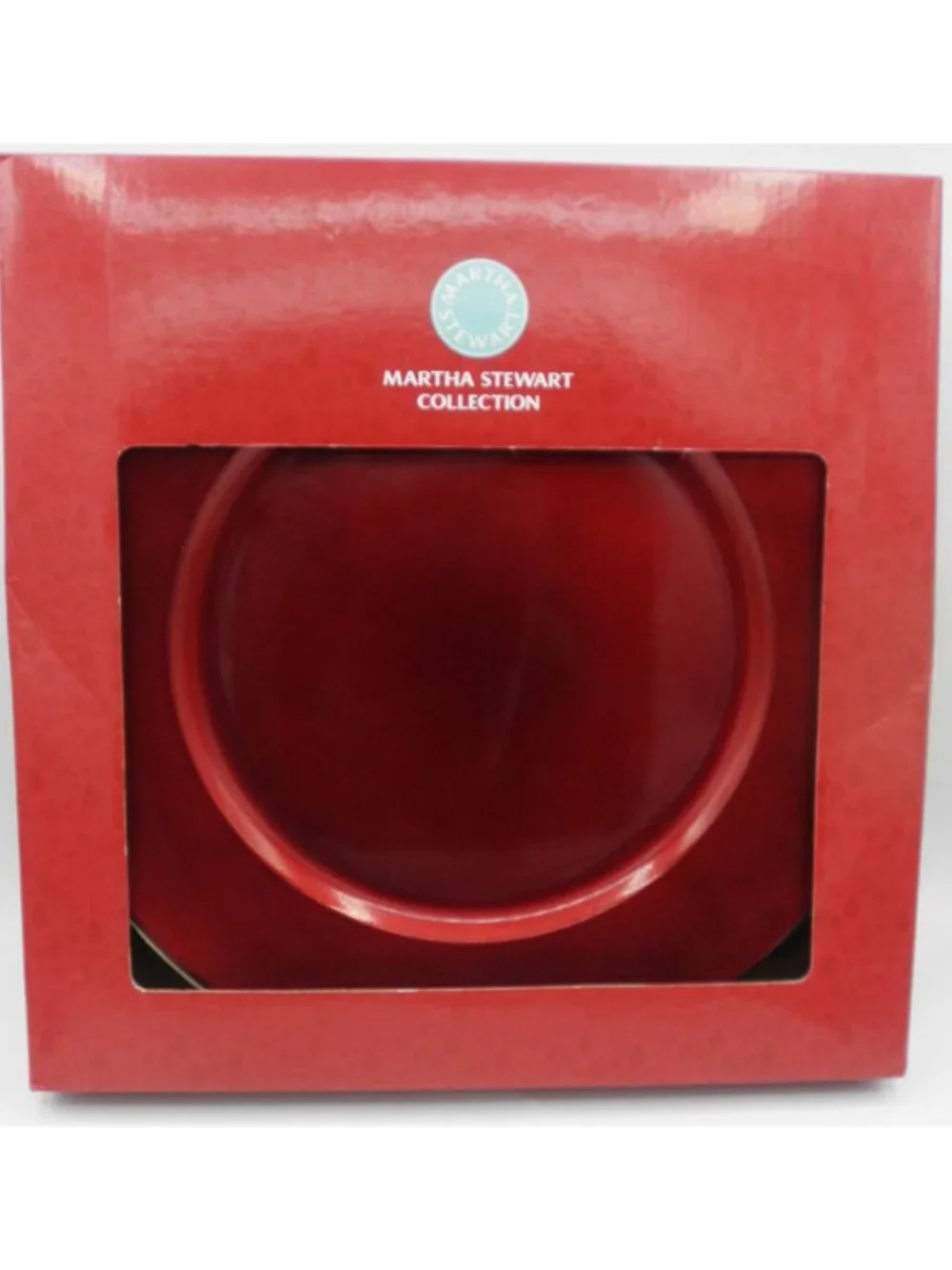 Martha Stewart Collection 13 Set of 4 Round RED Holiday Charger Plates NOS